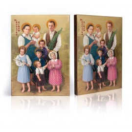 Icon of the Blessed Ulma Family, Józef and Wiktoria Ulma with their seven children