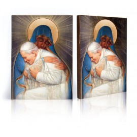 Icon of Saint John Paul 2, Pope John Paul II with Black Madonna