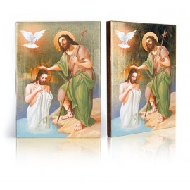 Icon of John the Baptist with Jesus Christ