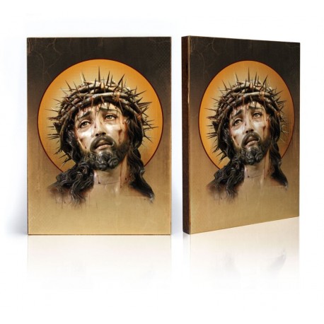 Icon of Jesus Christ wearing a crown of thorns