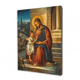 Icon of Jesus with a little girl