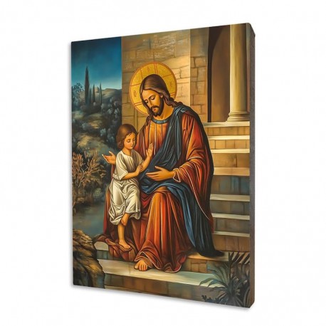 Icon of Jesus with a little girl