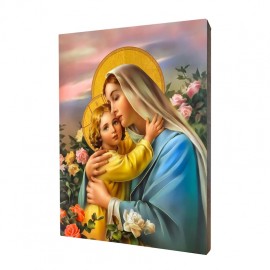 Icon with a beautiful image of the Mother of God