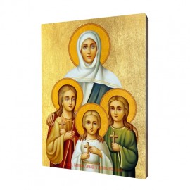 Icon of Saint Sophia with her daughters: Faith, Hope, Love
