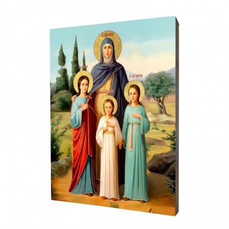 Icon of Saint Sophia with her daughters: Faith, Hope, Love